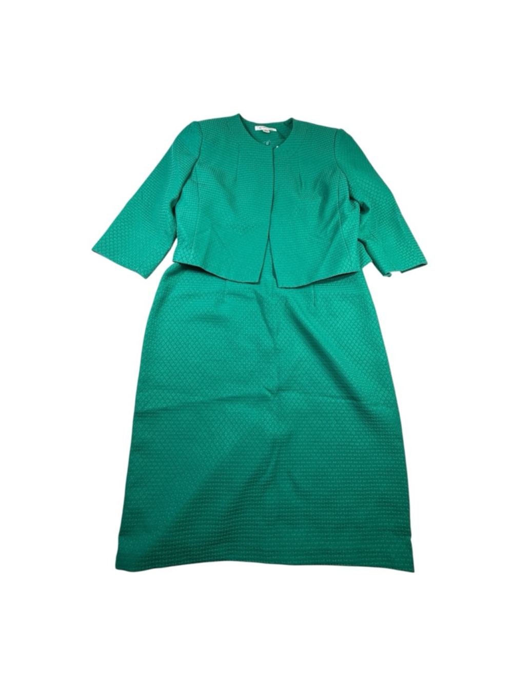 Danillo 2 Piece Skirt Suit Size 14 Green Textured Church Formal Matching Set